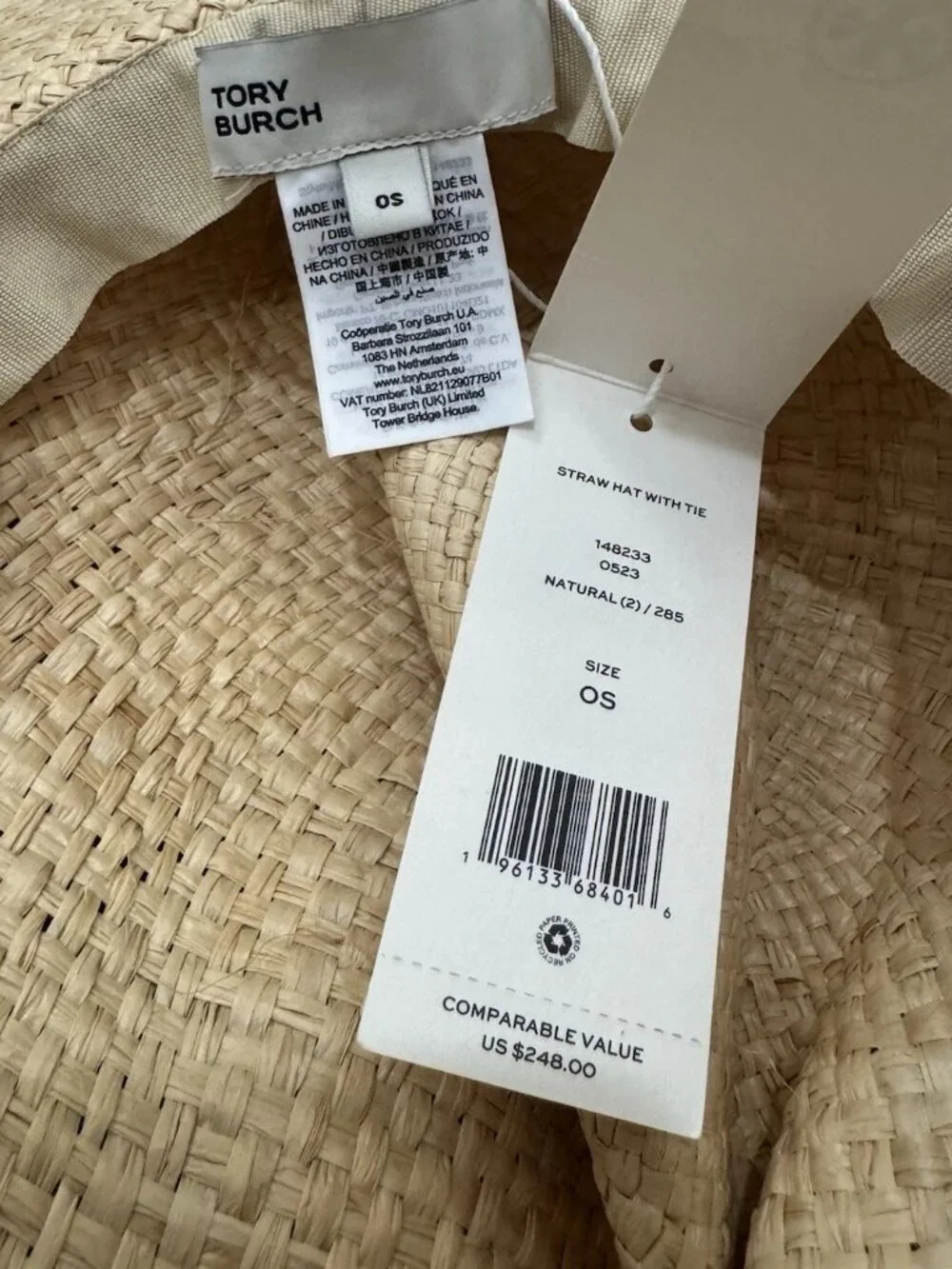 NWT Tory Burch Straw Sun Hat